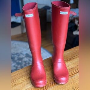 Tall Red Hunter Boots size 8